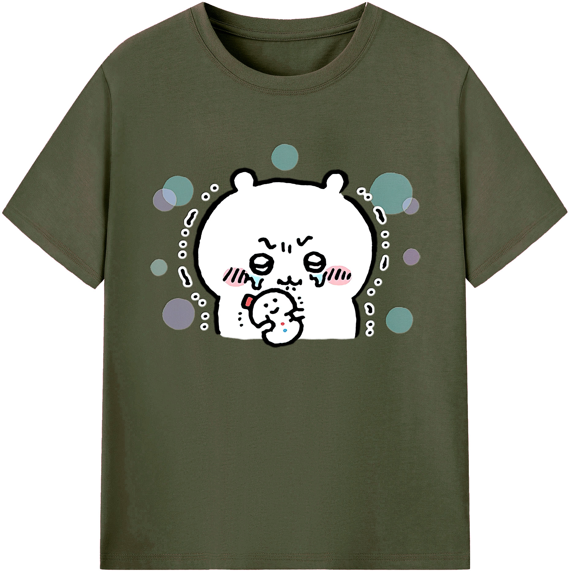 （画像用） ちいかわ ちいかわ Chii-kawa chiikawa 綿100％ メンズ半袖Tシャツ｜肌触りやわらか＆通気性